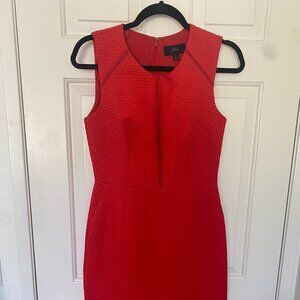 J. Crew Portfolio Matelasse Sleeveless Sheath Dress F2641 Red 4